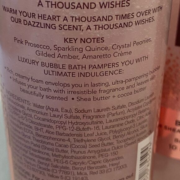 Bath and Body Works A THOUSAND WISHES BUBBLE BATH. Set of 3 - Picture 2 of 3